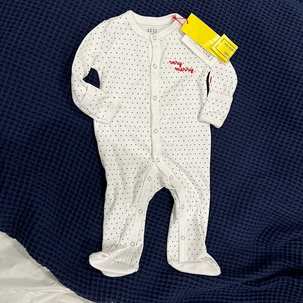 12|12 snap footed pajamas the day ‘very merry’